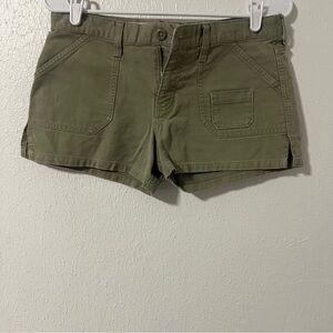 Abercrombie & Fitch Juniors Size 16 Olive Short Shorts EUC Pink Logo Beach Y2K